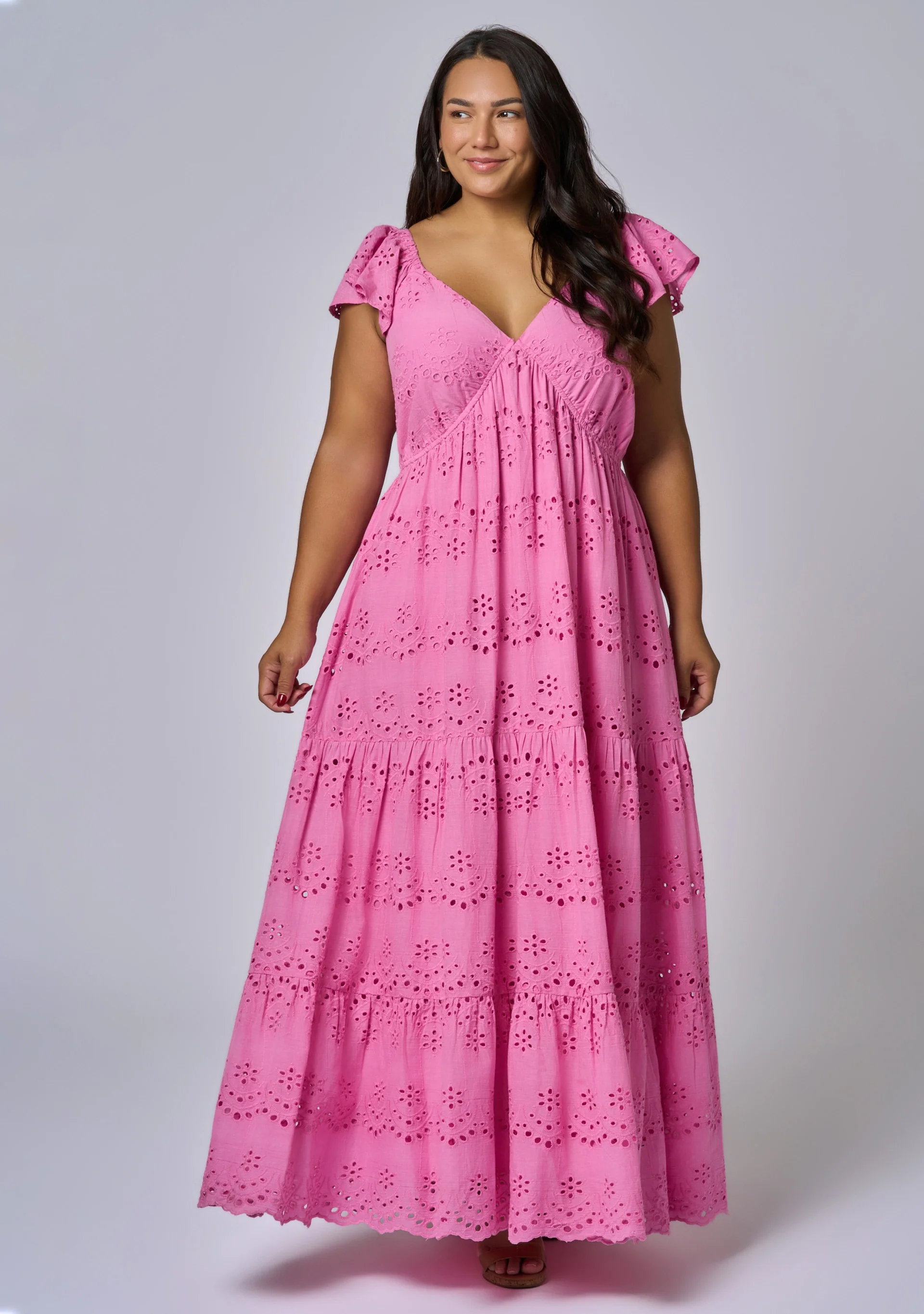Violet Broderie Maxi Dress