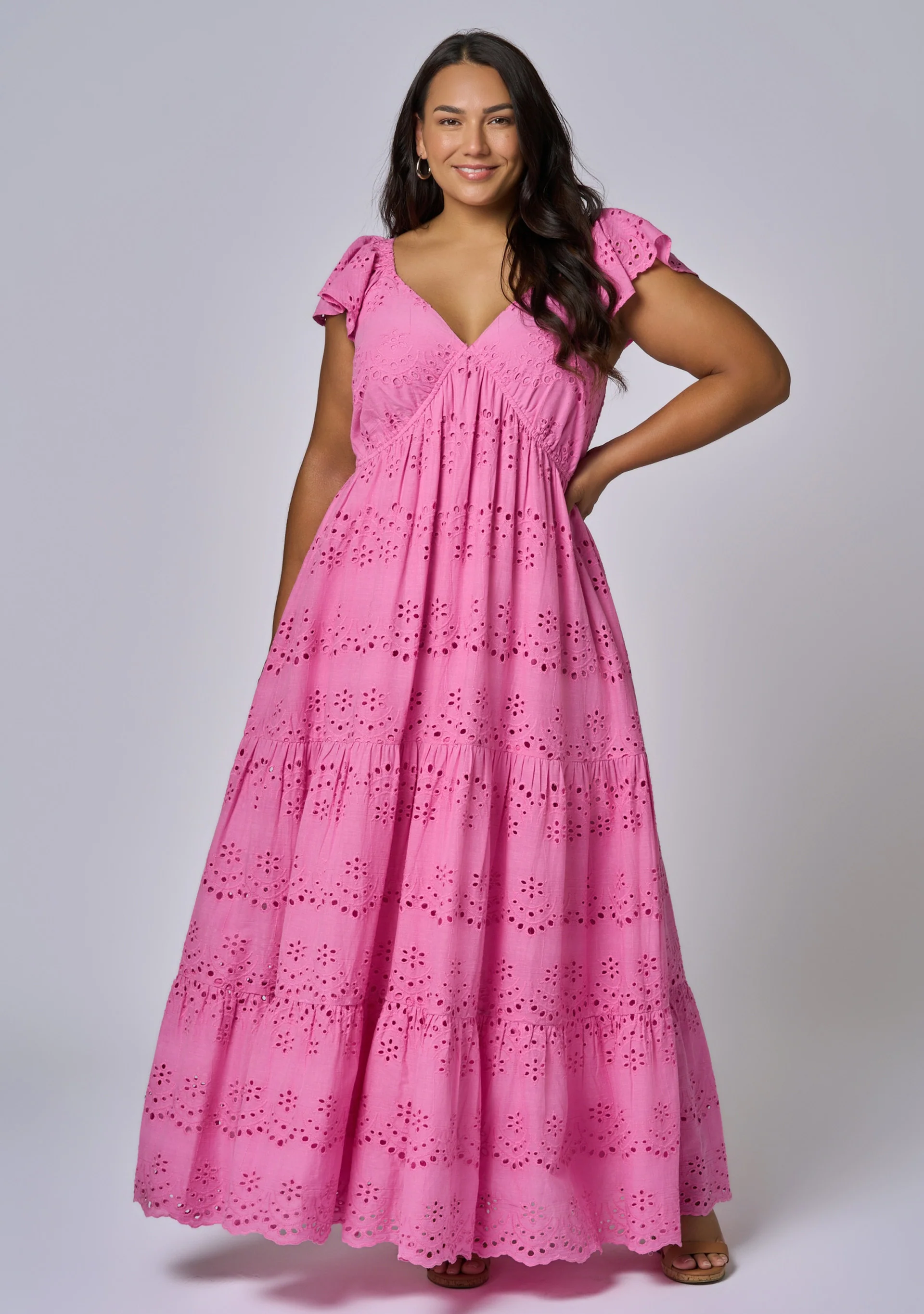 Violet Broderie Maxi Dress - Image 3