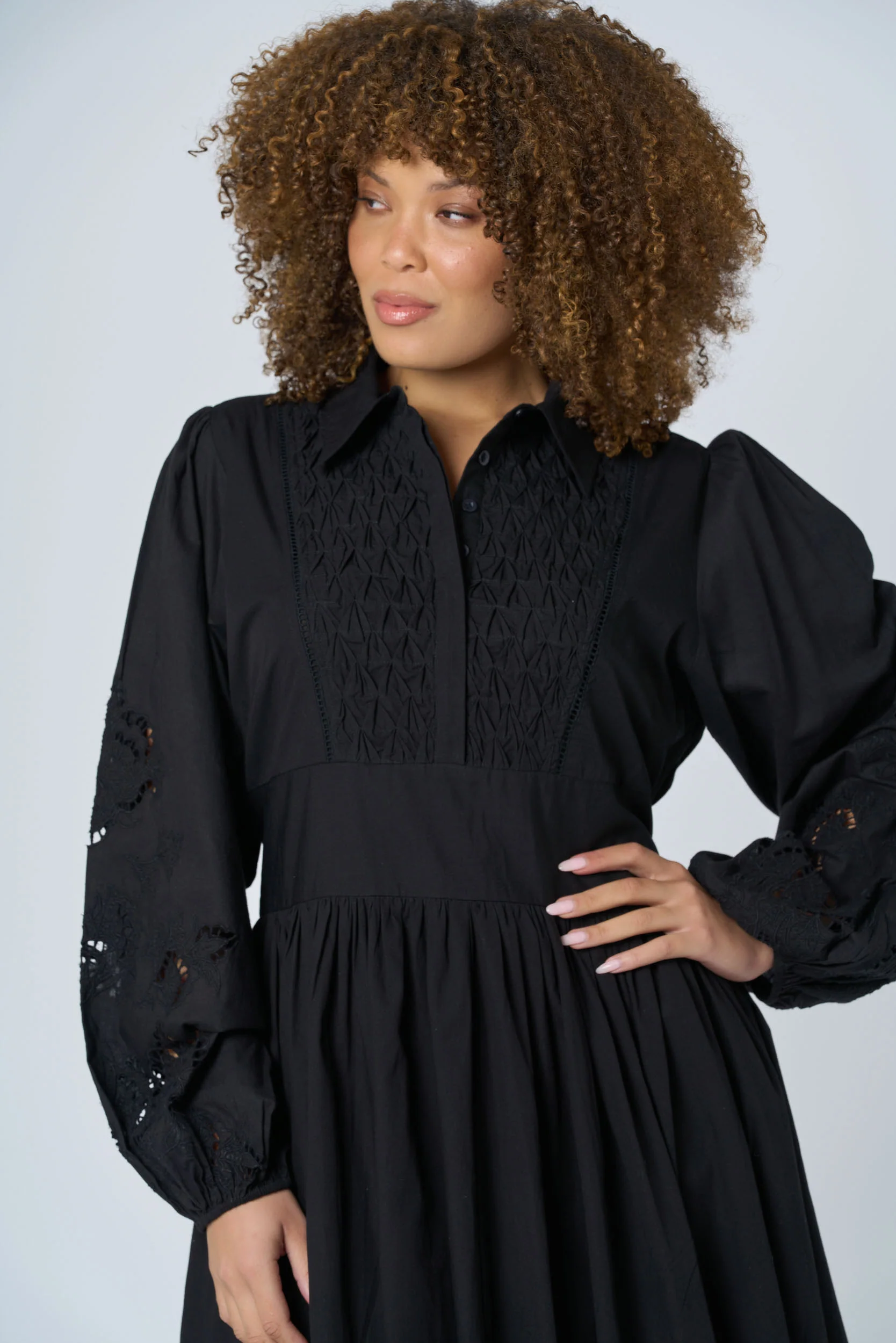 Vivian Broderie Mini Dress - Image 2