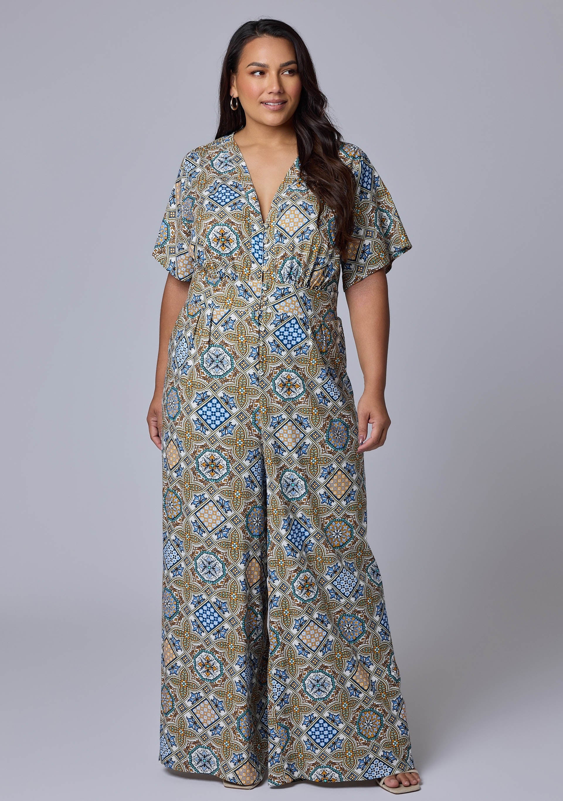Zoe Linen Printed Jumpsuit - Image 2