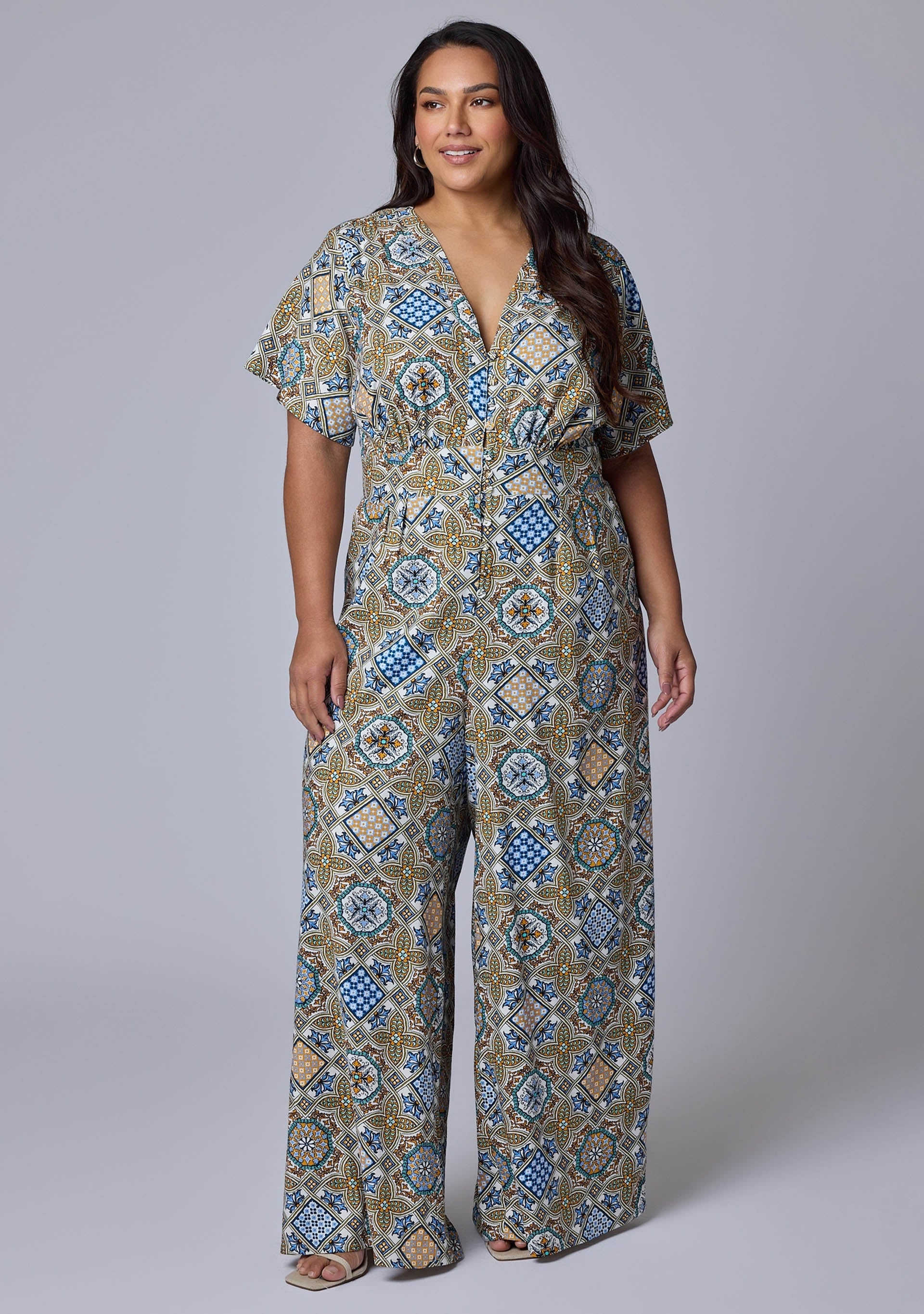 Zoe Linen Printed Jumpsuit - Image 3